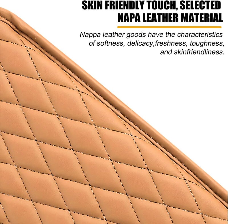 Mandark Car Center Console Cover, Microfiber Leather Vehicle Armrest Protector Cushion with 2 Storage Bags, Auto Interior Arm Rest Seat Box Pad Accessories, Universal for SUV, Sedan, Truck (Orange) - Image 3